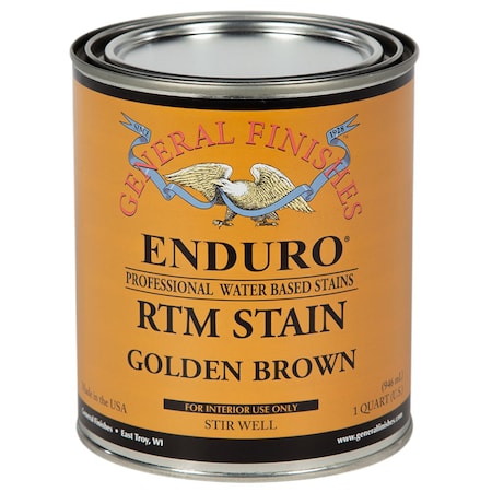 General Finishes 1 Qt Golden Brown Enduro RTM Water-Based Wood Stain QGB